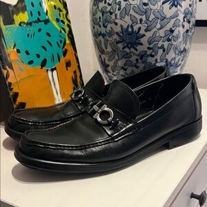Men's Black Leather Loafers Salvatore Ferragamo sz 11.5